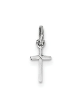 17mm x 12mm Solid 925 Sterling Silver Cross Chain Slide Pendant Charm